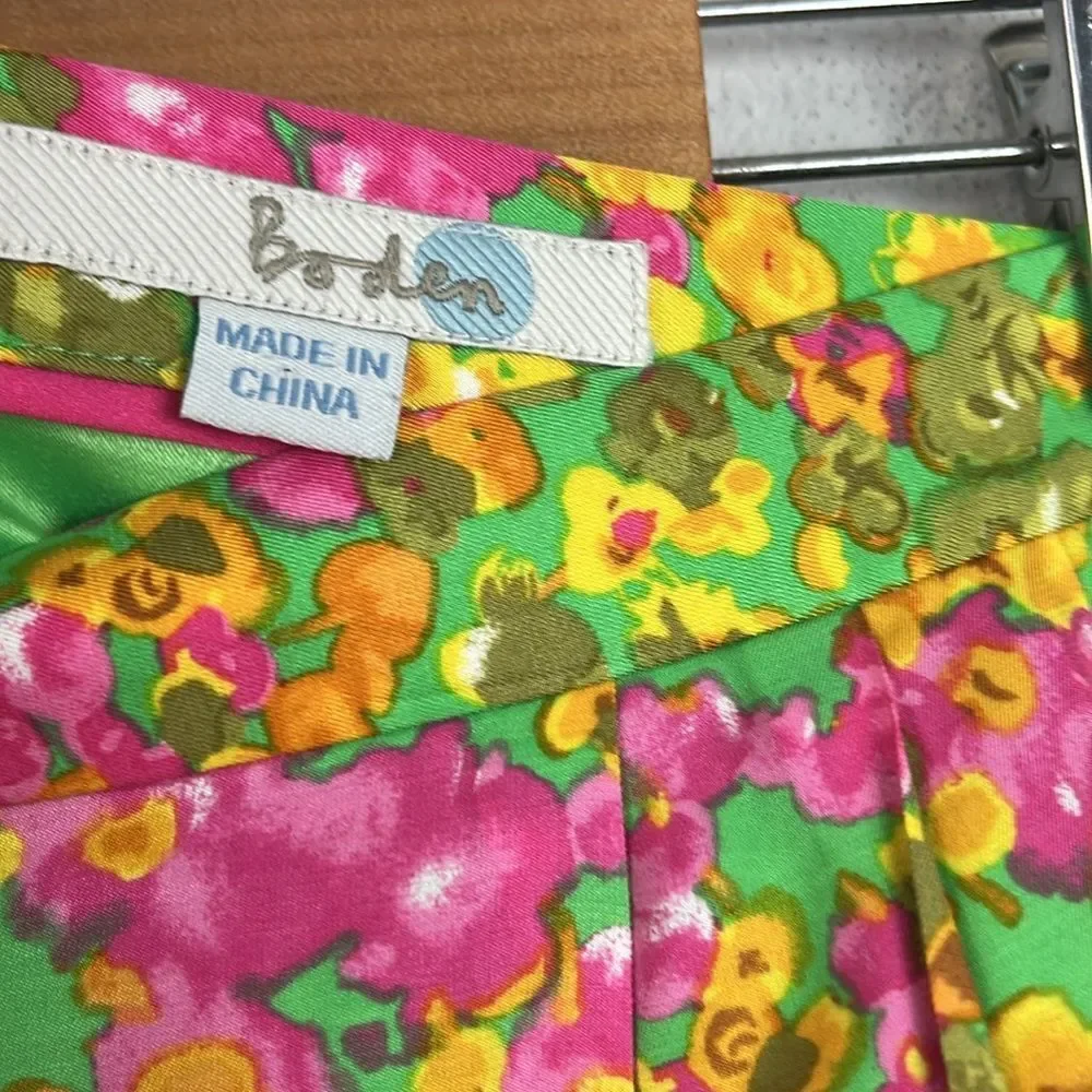 Boden women’s floral silk blend lined pencil skirt